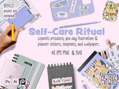 Self-Care Rituals illustration pack