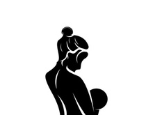 Beauty Lactating Mom Baby logo illustration