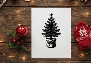 Decorative Christmas Tree in a Gift Box for Holiday Celebration