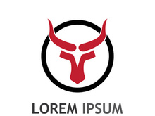 Vintage bull head horns logo