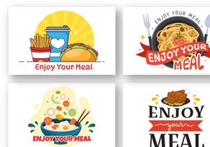 15 Enjoy Your Meal Vector Illustration