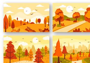 32 Autumn Landscape Background Illustration