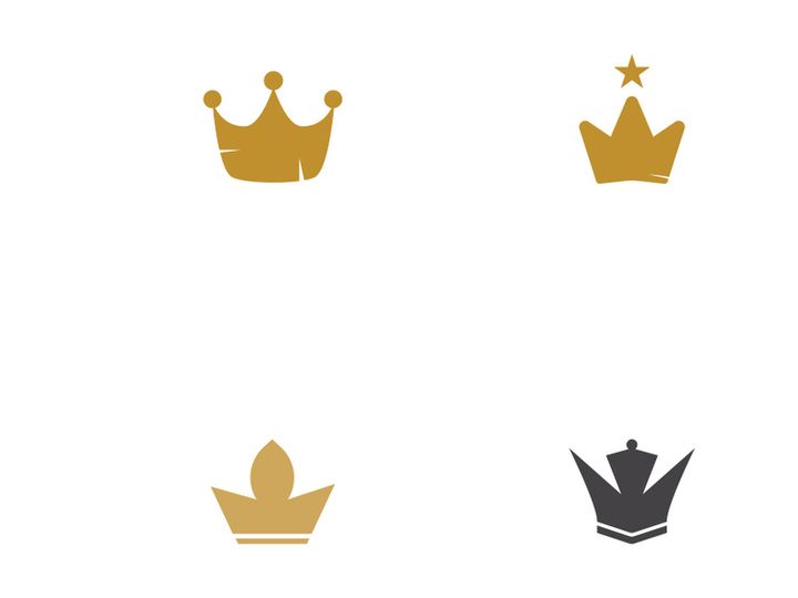 Gold luxury crown logo creative design.