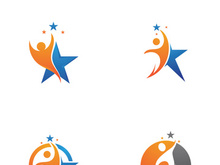 Star success people care logo and symbols