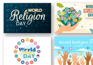 12 World Religion Day Illustration