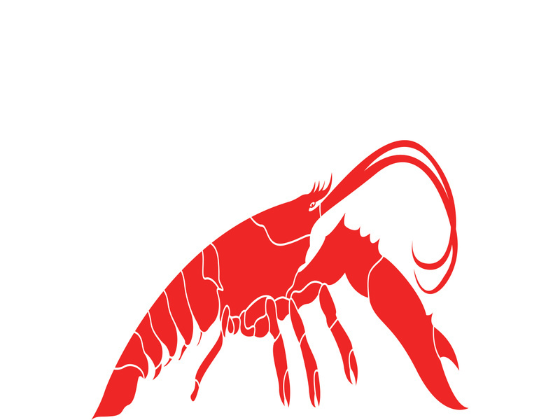 Lobster logo design template vector