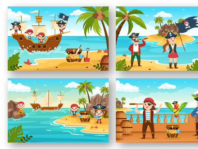 20 Pirate Cartoon Illustration