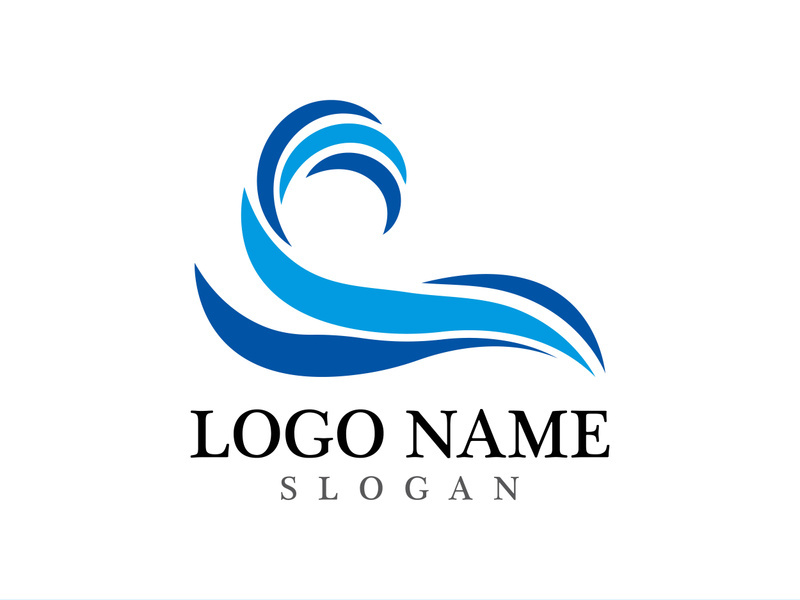 Wave beach vector illustration design logo