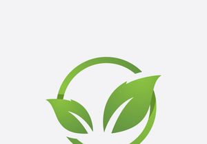 Green leaf ecological element vector icon logo