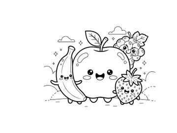 Cute fruits and bottle friendship vector illustration flat design preview picture