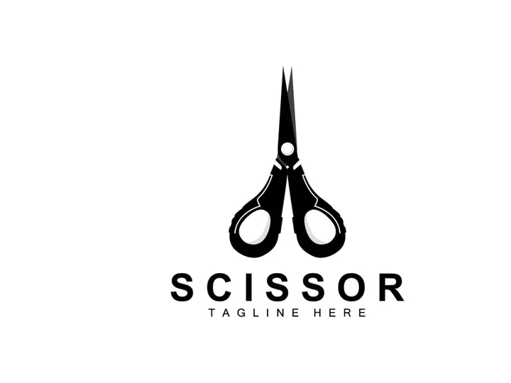 Scissors Logo Design, Barbershop Shaver Vector, Babershop Scissors Brand Illustration