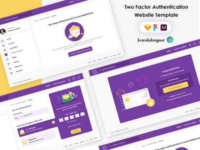 Two-Factor Authentication Website Template Design