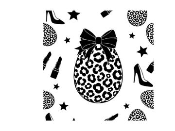 Silhouette of leopard print cosmetic bag with beauty items preview picture