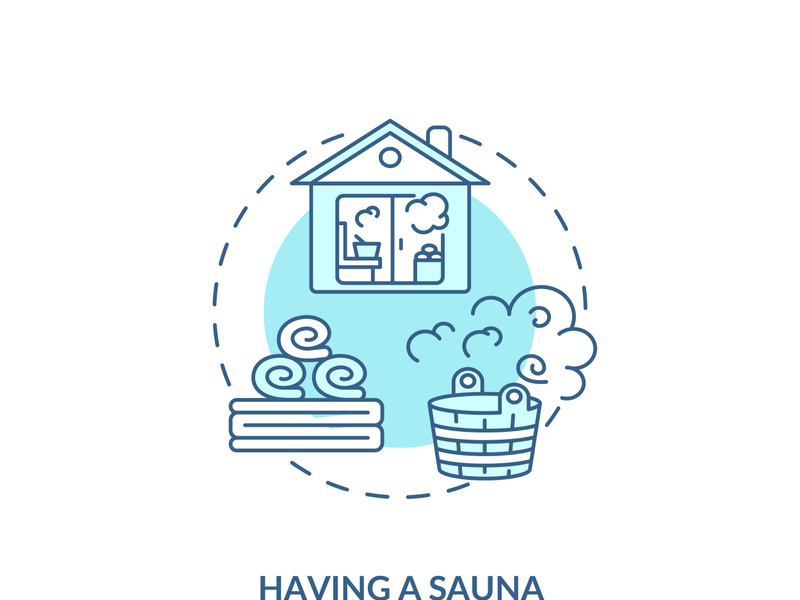 Having sauna concept icon