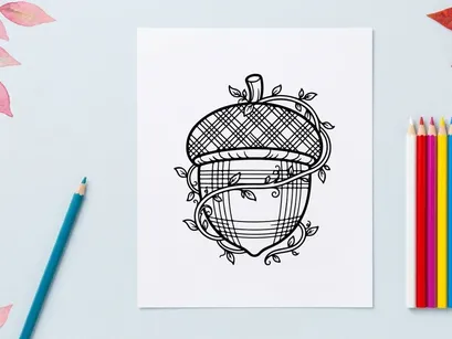 Enfeite de decoração de ambiente em formato de bolota com fio decorativo. Design artesanal com detalhes intrincados.