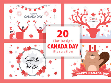 20 Happy Canada Day Celebration Illustration preview picture