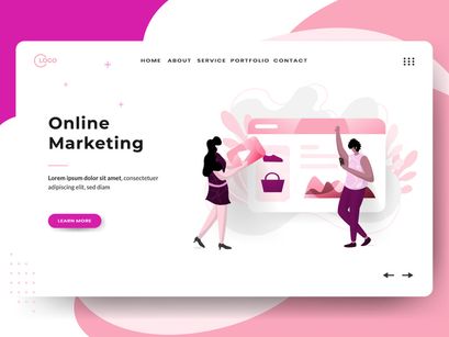 Business Online sets Illustration