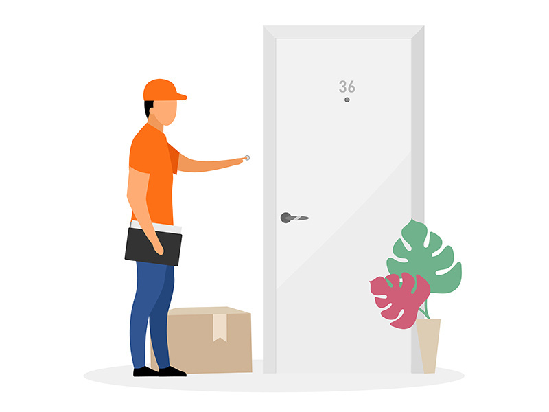 Home delivery service flat vector illustration