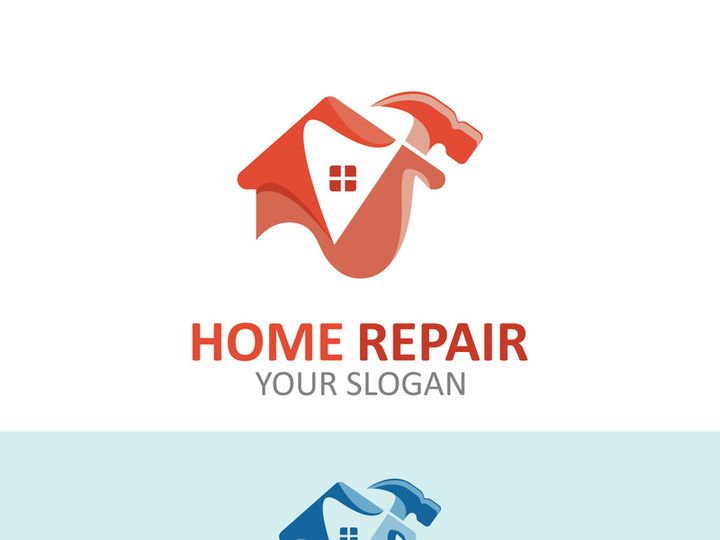 Home repair logo design vector with handyman service construction vector