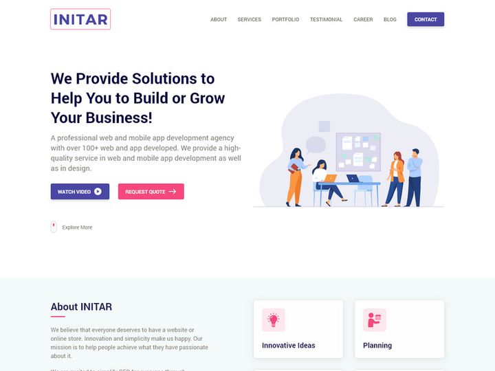 INITAR - Landing Page