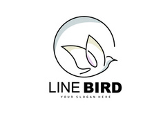 Bird Logo, Vector Hummingbird, Simple Simple line Style Design, Bird Wings Icon Product Brand