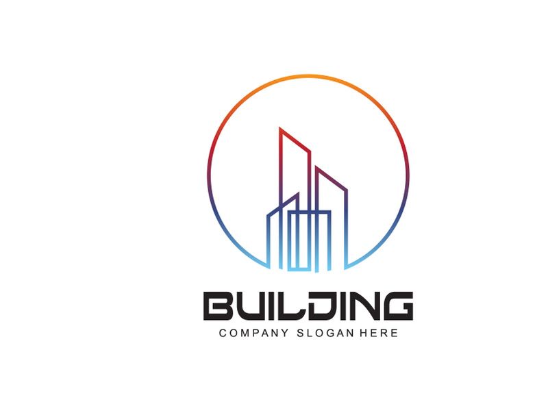 City Building Construction Logo Design Premium Quality Line Vector Illustration