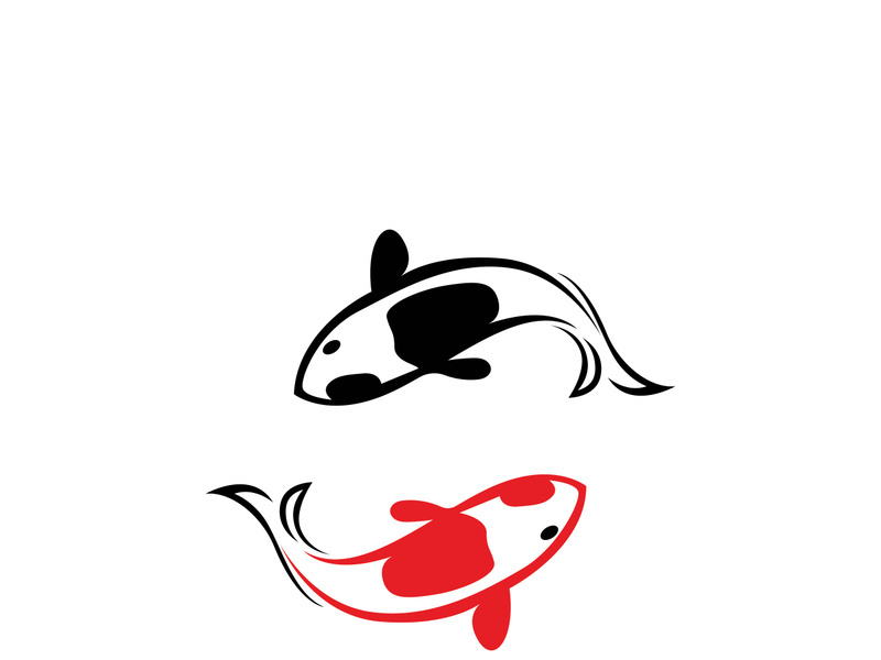 Koi fish logo template. Creative vector symbol