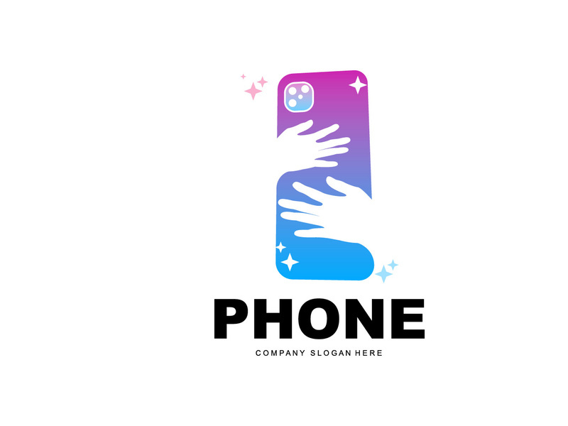 Smartphone Logo, Communication Electronics Vector, Modern Phone Design, For Company Brand Symbol