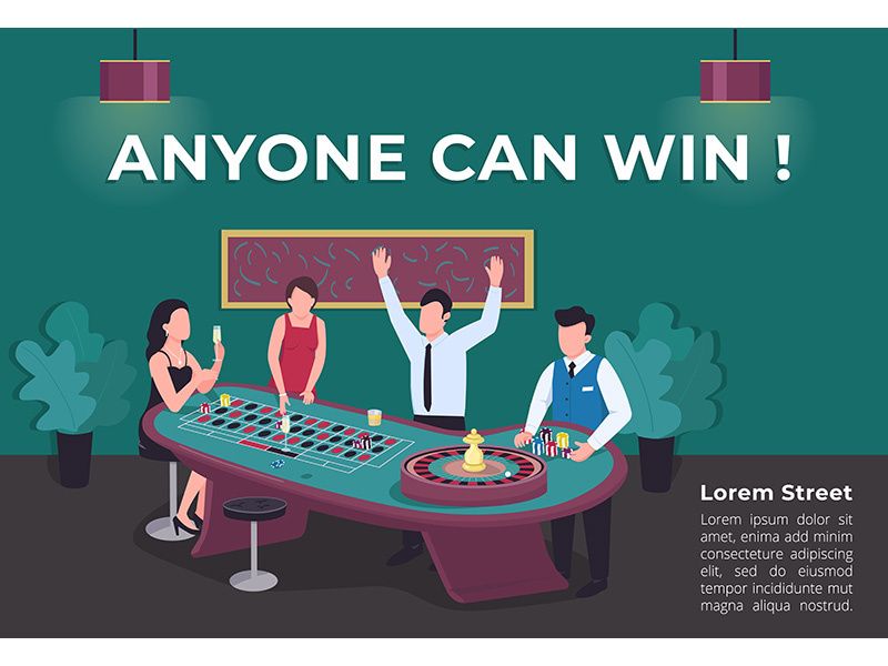 Anyone can win poster flat vector template