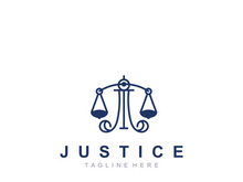Justice logo design simple lawyer minimalist legal symbol illustration