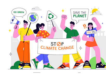 10 Climate Change Protest Illustration