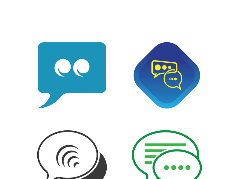 message bubble logo and symbol speech icon illustration