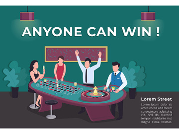 Anyone can win poster flat vector template preview picture