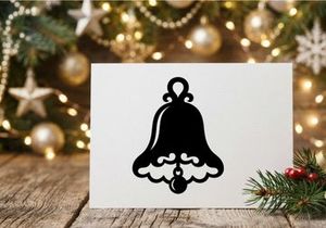 Christmas Bell Icon with Holly for Holiday Decorations and Greetings