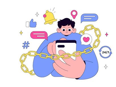 10 Social Media Addiction Illustration