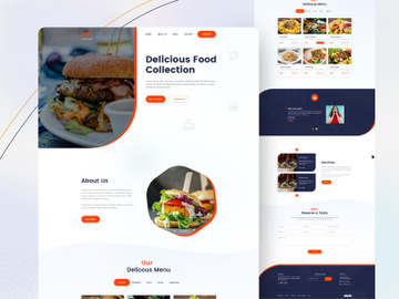 Restaurant Website Design Landing Page - PSD preview picture
