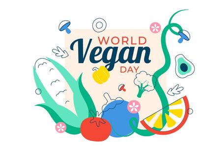6 World Vegan Day Vector Illustration