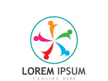 Community of people logo design with creative idea.