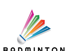 Modern Badminton logo design with Dynamic Shuttlecock and Racket, for championship, sport, sports shop, badminton school, business, company, tournament