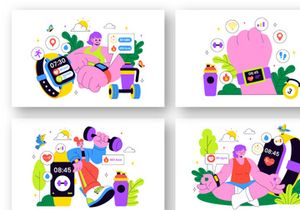 10 Smart Wearable Fitness Band Illustration