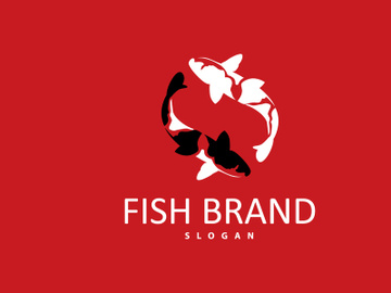 Koi Fish Logo Design, Ornamental Fish Vector preview picture