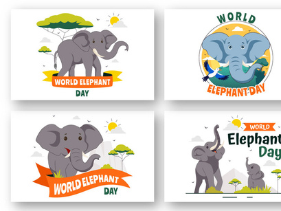 10 World Elephant Day Illustration