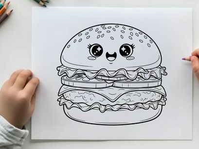 Cute burger character smiling vector illustration flat design