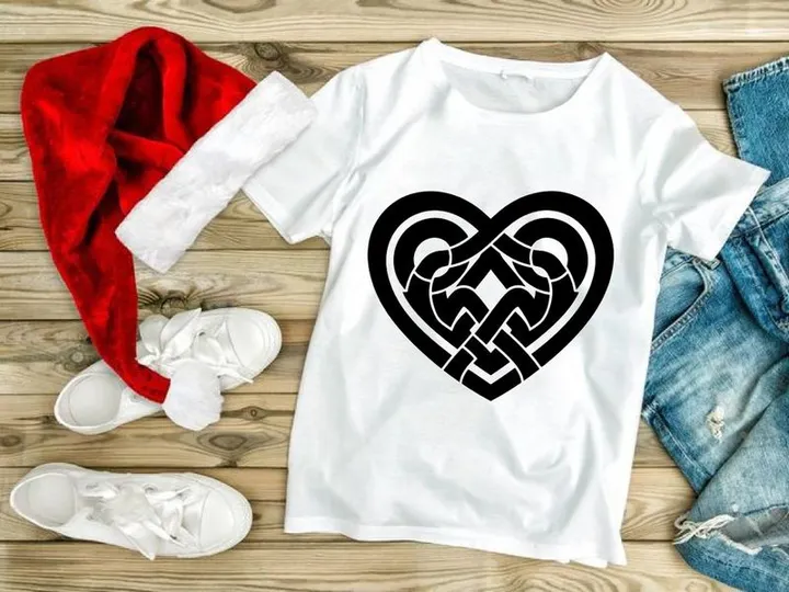 Intricate Celtic knot heart design