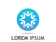 Community of people logo design with creative idea.