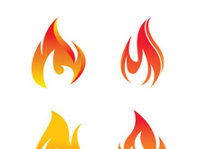 Fire logo design illustration and fire symbol icon vector