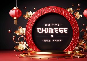 PSD 3d rendaring realistic chinese new year background bundles