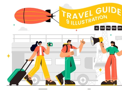 9 Travel Guide and Tour Illustration