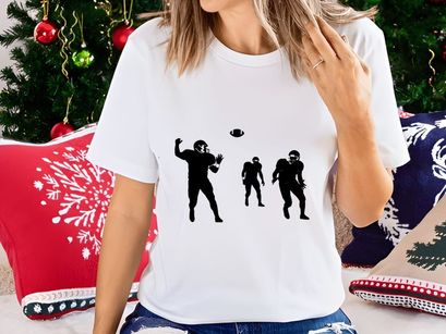 American football players in action silhouette illustration