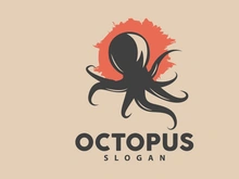 Octopus Logo, Sea Animals Vector